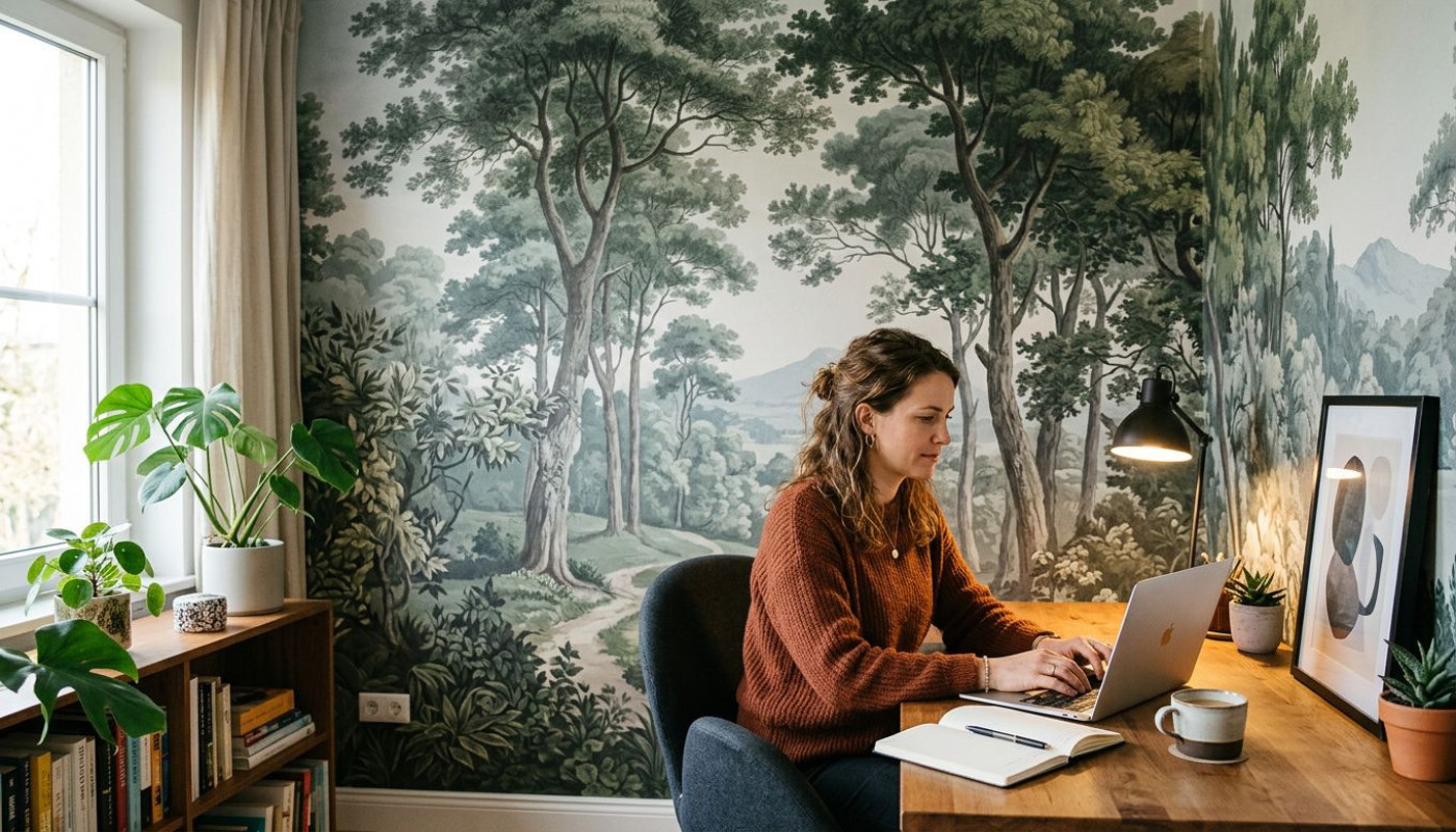 Faut-il oser le papier peint panoramique dans une déco de bureau à domicile ?